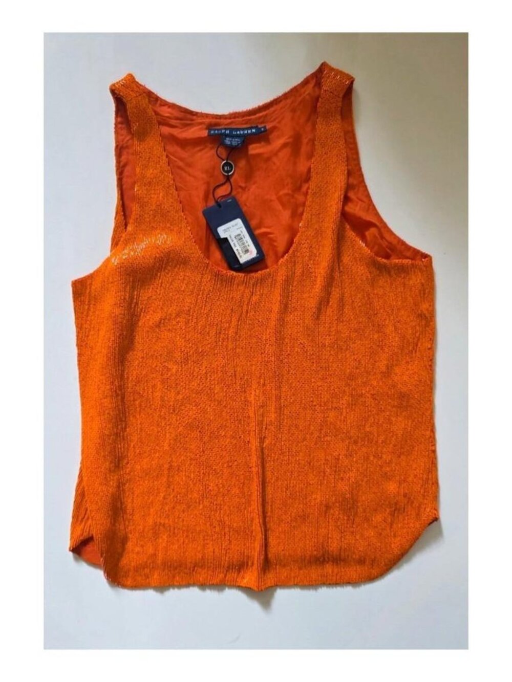 Ralph Lauren Orange Beaded Tank Top 🧡✨